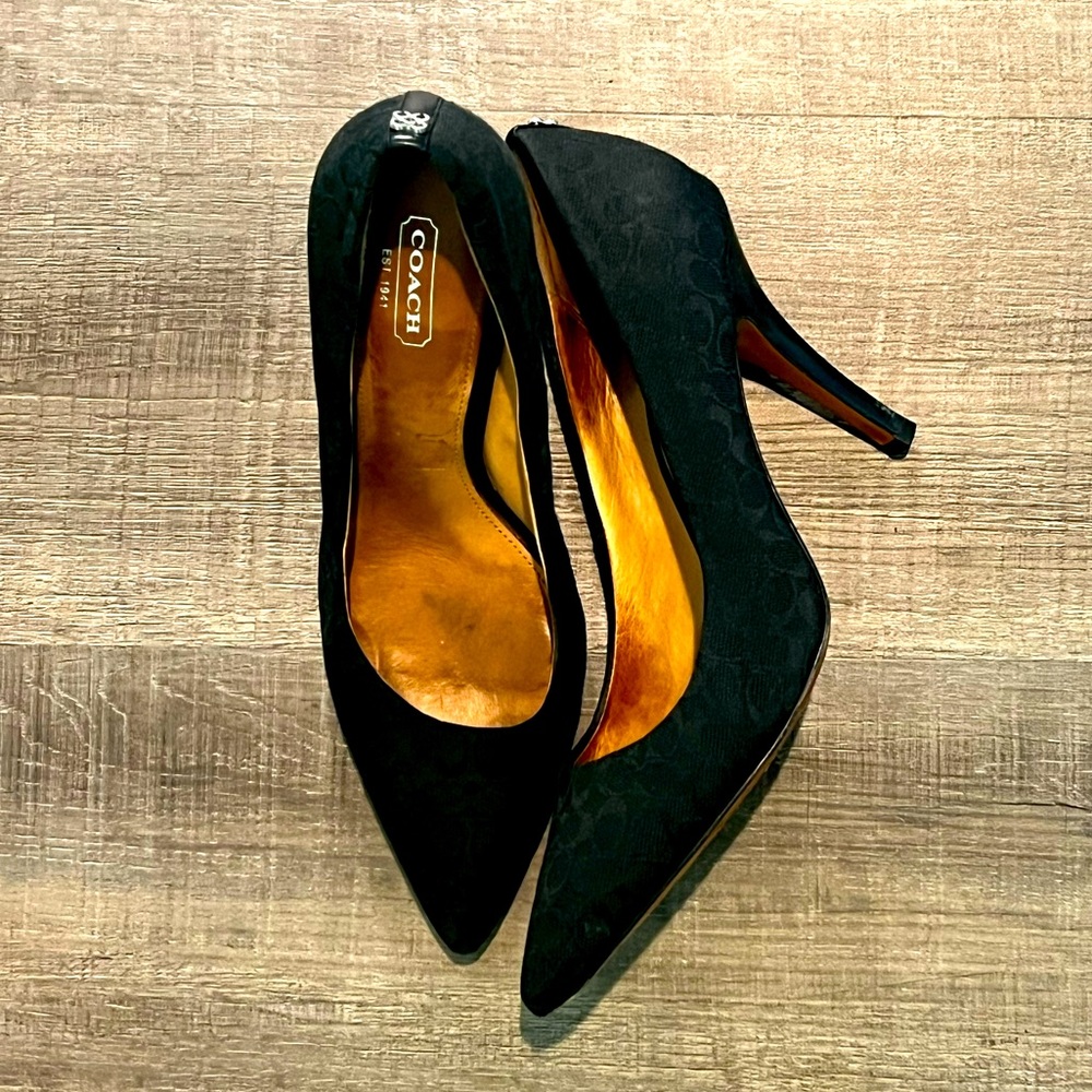Coach black high heel shoes